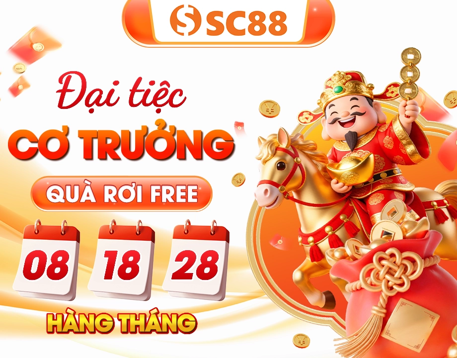 Đại tiệc cơ trưởng, quà rơi free 08 - 18- 28 hàng tháng